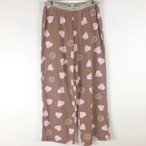 Life is Good Pajama Pants Pink Hearts Medium